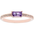thumbnail image 1 of Baguette Cut Gemstone and 0.10 CT. T.W. Diamond Ring in 14K Gold, 1 of 4