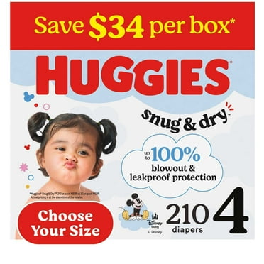 Huggies Snug & Dry Baby Diapers, Sizes 3-8