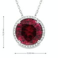 thumbnail image 4 of Lab Created Round Gemstone and 0.12 Diamond Halo in Serling Silver, 4 of 6