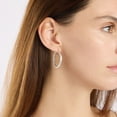thumbnail image 4 of Diamond Cut Hoop Earrings in Sterling Silver, 4 of 6