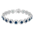 thumbnail image 1 of Round Cut Lab Created Gemstone Halo Tennis Bracelet, 1 of 1