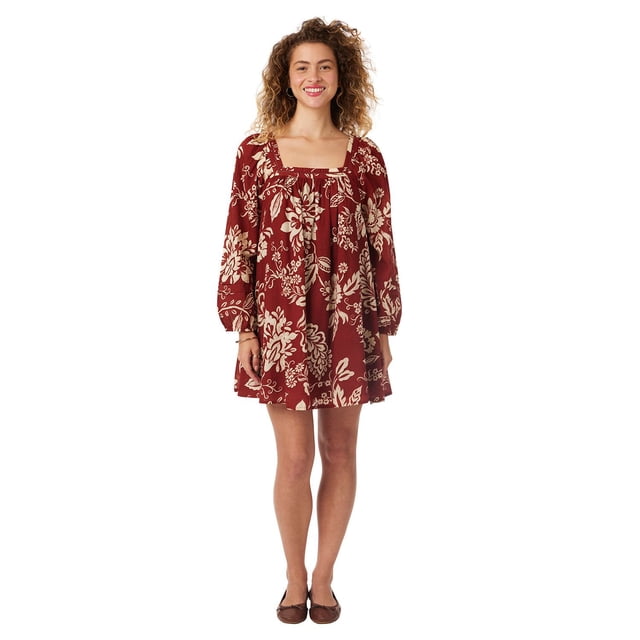 BILA Women's Siesta Long Sleeve Cotton Mini Dress
