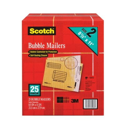 8.5X11 BUBBLE MAILER SIZE 2, 25 PACK