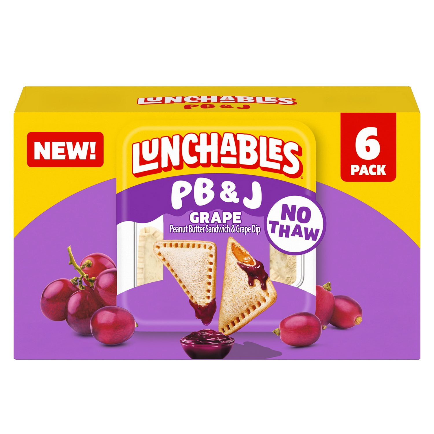 Lunchables PB&J Peanut Butter Sandwich & Grape Dip, 2.27 oz., 6 ct ...