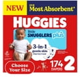 thumbnail image 1 of Huggies Little Snugglers Plus Baby Diapers, Size 1-2, 1 of 12