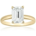 thumbnail image 1 of Emerald Diamond Solitaire Ring in 18K Gold, 1 of 3