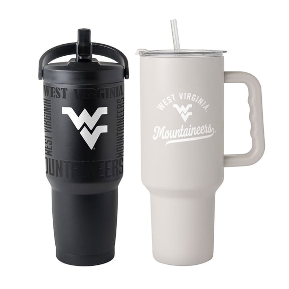 Logo Brands West Virginia Mountaineers Stainless Steel Tumbler Set