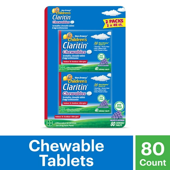 Claritin Children's Chewable Grape Tablets, 80 ct.