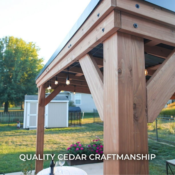 Backyard Discovery Arcadia Cedar Gazebo with PowerPort, Choose