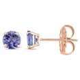 thumbnail image 1 of Round Cut Solitaire Gemstone Stud Earrings in 14K Gold, 1 of 5
