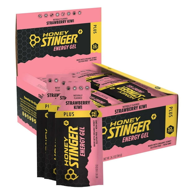 Honey Stinger Energy Gel, Strawberry Kiwi, 32mg Caffeine, 1.1 oz