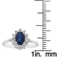 thumbnail image 4 of Oval Cut Gemstone & 0.23 CT. T.W. Diamond Halo Ring in 14K Gold, 4 of 6