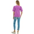 thumbnail image 3 of Draper James Women's V-Neck Puff Short Sleeve Top, 3 of 9