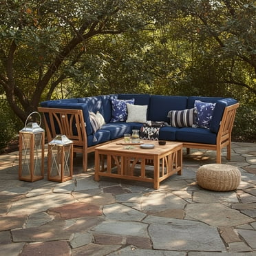 Cambridge Casual Catalina Teak Sofa Set with Cushions, 6pc