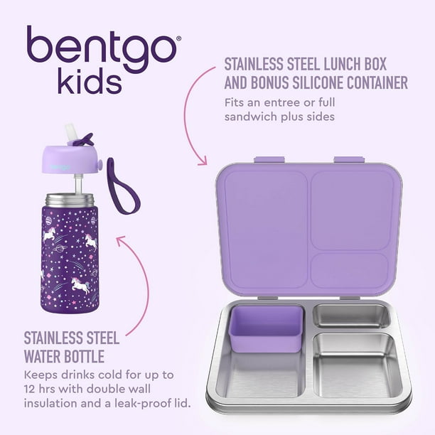 Bentgo Kids 2-Pack Stainless Steel Lunch Box & Water Bottle Set