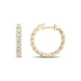 thumbnail image 2 of Round Cut In and Out Diamond Hoop Earrings in 14K Gold, 2 of 7