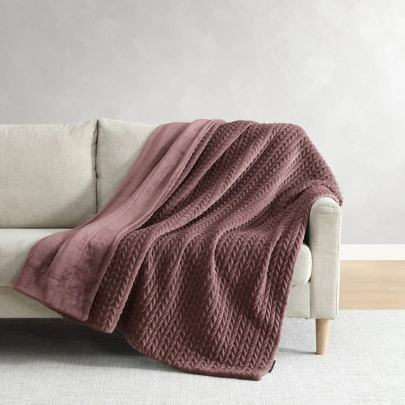 Ann Taylor Chevron Plush Throw Blanket