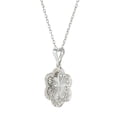 thumbnail image 3 of Diamond Cut Halo Flower Necklace in 14K Gold, 3 of 5