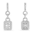 thumbnail image 4 of 1.60 C.T. TW Baguette and Round Cut Diamond Dangle Earrings in 14K Gold, 4 of 6