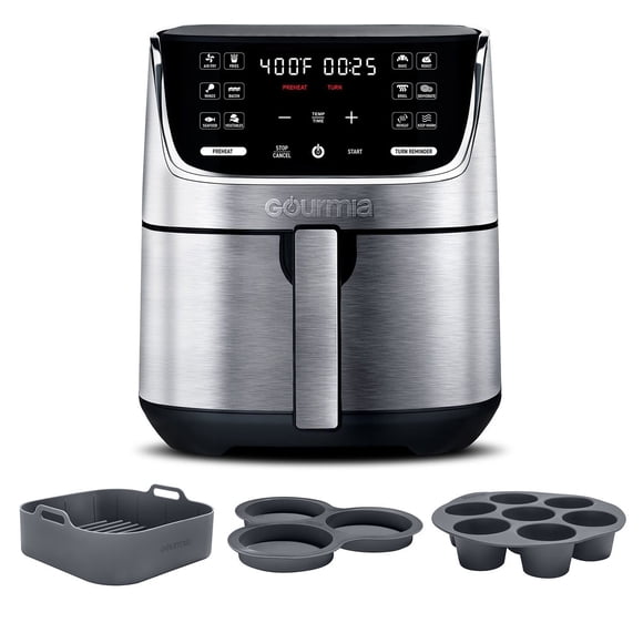 Gourmia 7-Quart Digital Air Fryer, Includes 3-Piece Silicone Accessory Set