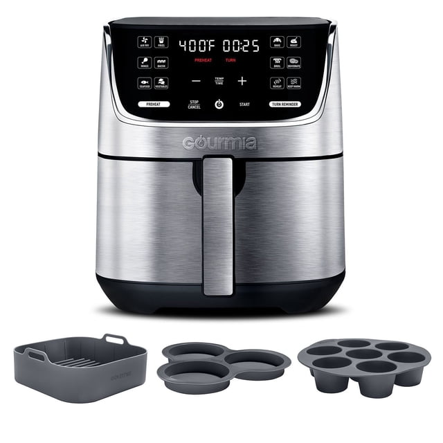 Gourmia 7-Quart Digital Air Fryer, Includes 3-Piece Silicone Accessory Set