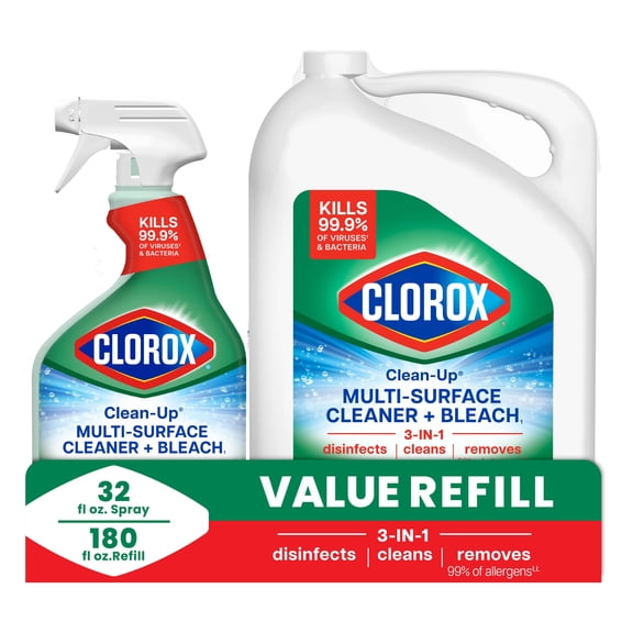 Clorox Clean-Up All-Purpose Cleaner + Bleach, Original Spray + Refill