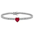 thumbnail image 1 of Lab Created Gemstone & White Sapphire Tennis Bracelet in Sterling Silver, 1 of 7