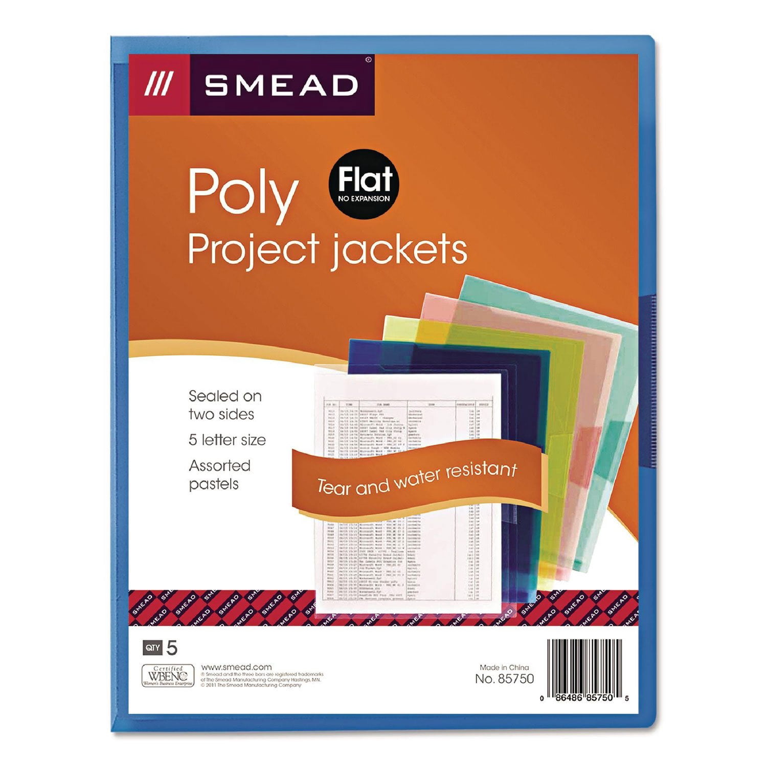 Smead Organized Up Poly Project Jackets, Assorted Colors (Letter, 5ct ...