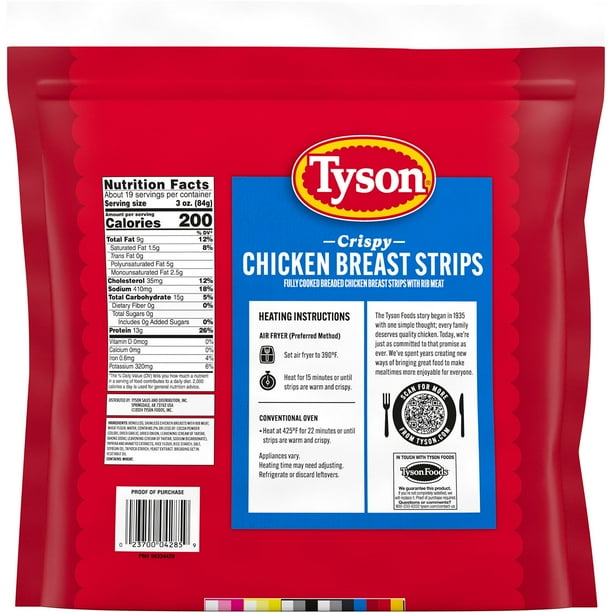 Tyson Crispy Chicken Breast Strips, Frozen,