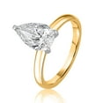 thumbnail image 2 of Lab Created Pear Cut Solitaire Diamond Ring In 18K Gold, 2 of 7