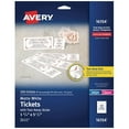 thumbnail image 1 of Avery Printable Tickets w/Tear-Away Stubs, 97 Bright, 65lb, 8.5 x 11, White, 10 Tickets/Sheet, 20 Sheets/Pack, 1 of 7