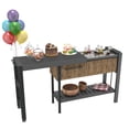 thumbnail image 6 of Keter Extendable Resin Outdoor Party Table Bar Cart, Pine, 6 of 9