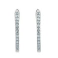 thumbnail image 2 of 0.23 CT. T.W. Diamond Hoop Earrings in 14K Gold, 2 of 5