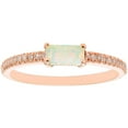 thumbnail image 1 of Baguette Cut Gemstone and 0.10 CT. T.W. Diamond Ring in 14K Gold, 1 of 4