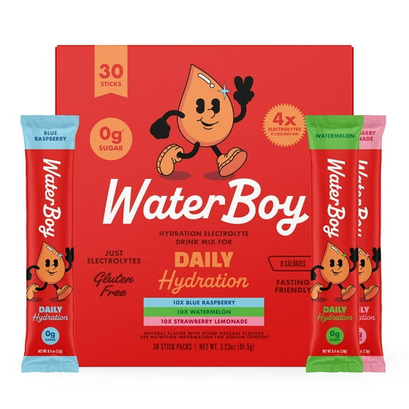 Waterboy Sugar Free Daily Hydration Electrolyte Drink Mix Variety Pack, 30 ct.