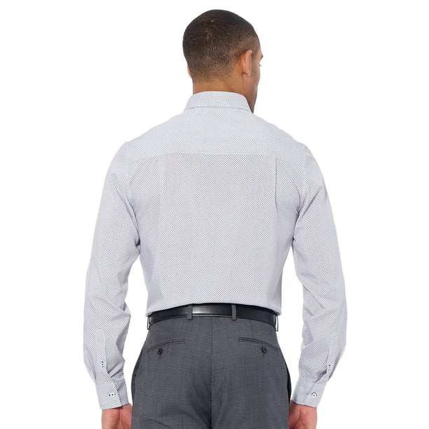 Nick Graham Men's Modern Fit Traveler Dress Shirt - White Diamond 14.5-15 32/33 :- White Diamond, 14.5-15 32/33