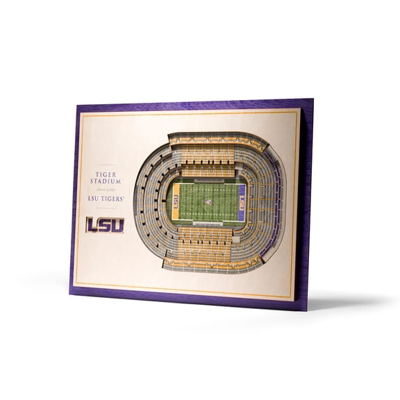 YouTheFan LSU Tigers 17"x13" 3D 5 Layer Stadium View Wall Art