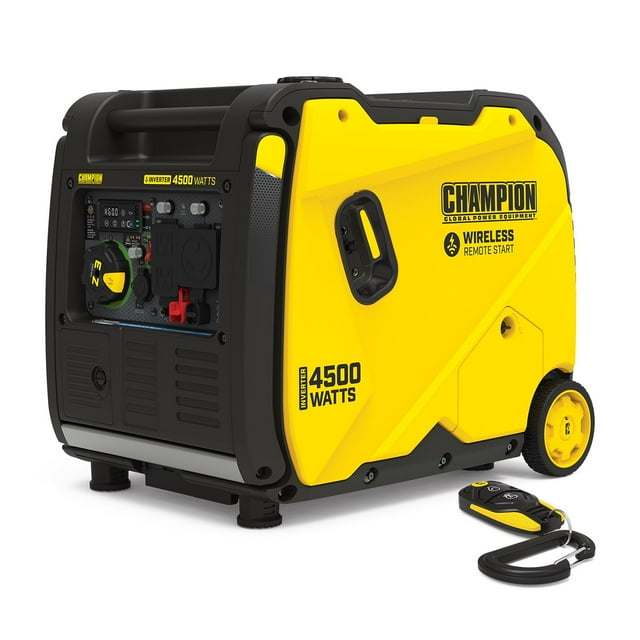 Champion 4500-Watt Electric Start Remote Portable Inverter Generator with Quiet Technology and CO Shield - Gas Only