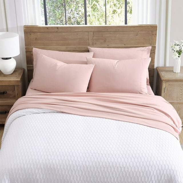 Tahari Home 4-Piece Solid Brushed Microfiber Sheet Set, Twin/TwinXL