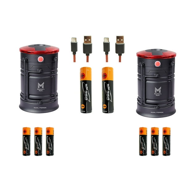 Member's Mark 200 Lumens Dual Power 2PK LED Lantern - Samsclub.com