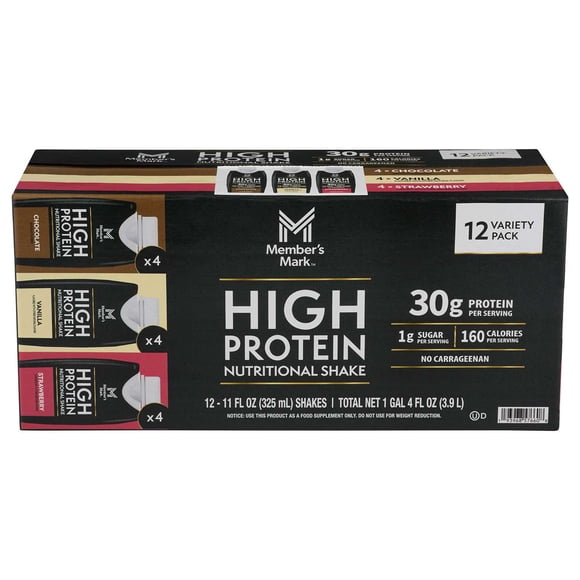 Member's Mark 30g High Protein Shakes, Variety Pack, 11 fl. oz., 12 pk.