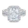 thumbnail image 1 of 3.60 CT.T.W. Radiant Cut Lab Grown Diamond Bridal Set in 18K Gold, 1 of 8