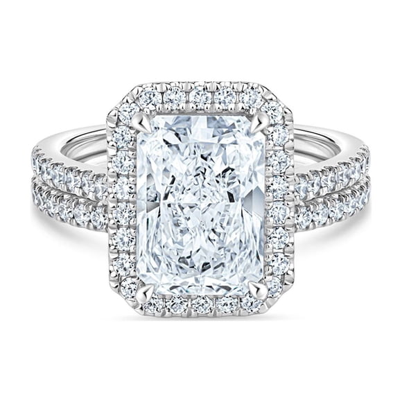 3.60 CT.T.W. Radiant Cut Lab Grown Diamond Bridal Set in 18K Gold