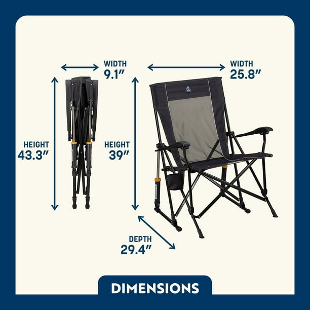 GCI Outdoor RoadTrip Rocker XL Portable Folding Camp Chair