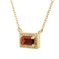 thumbnail image 2 of Baguette Cut Gemstone and 0.06 CT. T.W. Diamond Halo Pendant Necklace in 14K Gold, 2 of 5