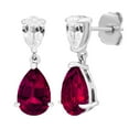 thumbnail image 2 of Pear Cut Lab Gemstone Earring and Necklace Set in Sterling Silver, 2 of 7