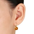 thumbnail image 6 of Cushion Checkerboard-Cut Madeira Citrine Leverback Earrings in 14K Yellow Gold, 6 of 6