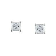 thumbnail image 4 of 0.72 CT. T.W. Princess Cut Solitaire Diamond Stud Earrings in 14K Gold, 4 of 8