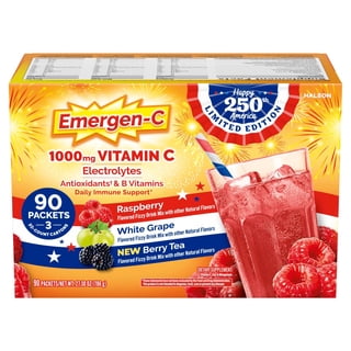 Emergen-C Vitamin C 1000 mg Powder 250th Anniversary Edition with Antioxidants Fizzy Drink Mix, 90 Packets