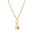 thumbnail image 1 of Paper Clip Padlock Necklace in 14K Yellow Gold, 1 of 5
